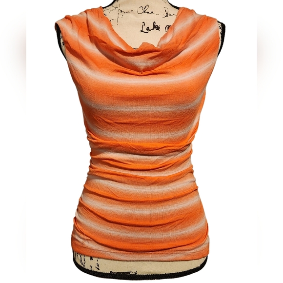 iZ Byer Sleeveless Cowl Aztec Sheer Lace Back Blouse - Picture 1 of 8